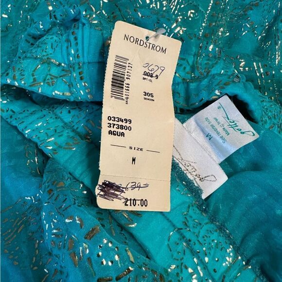 Gottex Vintage Wide Leg Aqua and Gold Paisley Pants size Medium - Picture 11 of 14